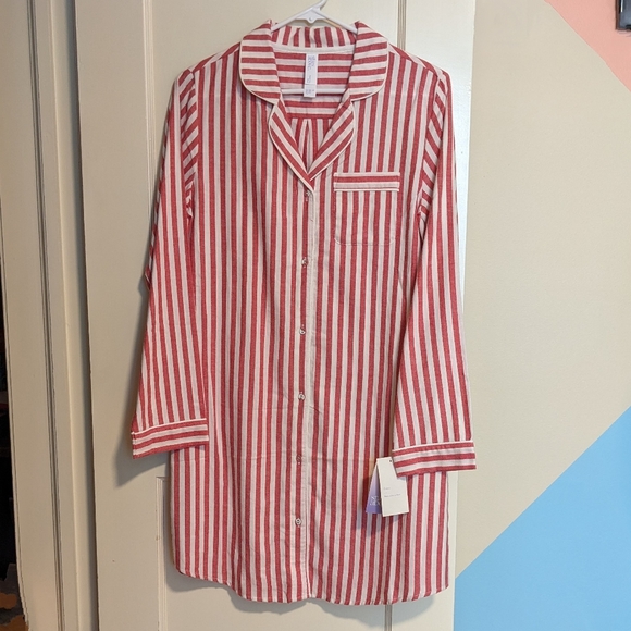 stars above Other - Stars Above Red and White Striped Pajama Dress/Shirt